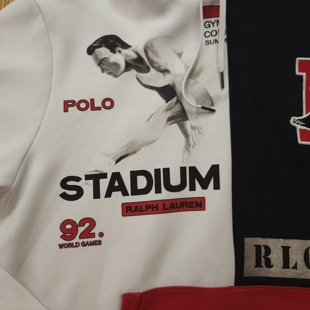 Polo Ralph Lauren Winter Spring Stadium Games 1992 Hoodie Mens Size M RARE - Picture 2 of 14